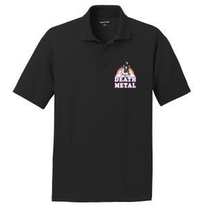 Death Metal Rock Music Rainbow Grim Reaper Riding Unicorn PosiCharge RacerMesh Polo