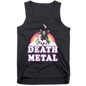 Death Metal Rock Music Rainbow Grim Reaper Riding Unicorn Tank Top