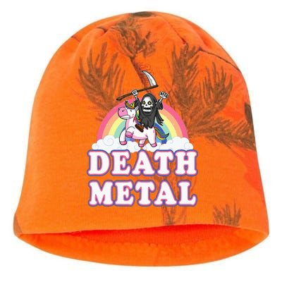 Death Metal Rock Music Rainbow Grim Reaper Riding Unicorn Kati - Camo Knit Beanie