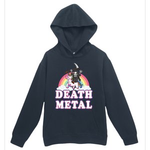 Death Metal Rock Music Rainbow Grim Reaper Riding Unicorn Urban Pullover Hoodie