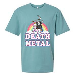 Death Metal Rock Music Rainbow Grim Reaper Riding Unicorn Sueded Cloud Jersey T-Shirt