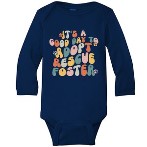 Dog Mom Rescue Women ItS A Good Day To Adopt Rescue Foster Baby Long Sleeve Bodysuit