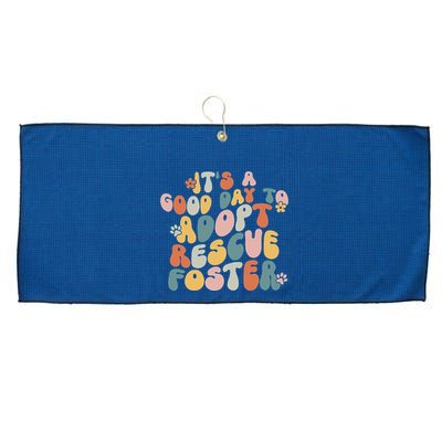 Dog Mom Rescue Women ItS A Good Day To Adopt Rescue Foster Large Microfiber Waffle Golf Towel