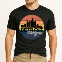 Detroit Michigan Retro Skyline Performance Shirt