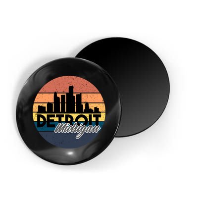 Detroit Michigan Retro Skyline Magnet