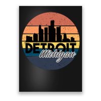 Detroit Michigan Retro Skyline Poster