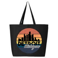 Detroit Michigan Retro Skyline 25L Jumbo Tote