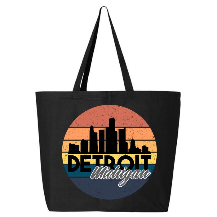 Detroit Michigan Retro Skyline 25L Jumbo Tote