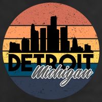 Detroit Michigan Retro Skyline 25L Jumbo Tote