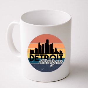 Detroit Michigan Retro Skyline Coffee Mug