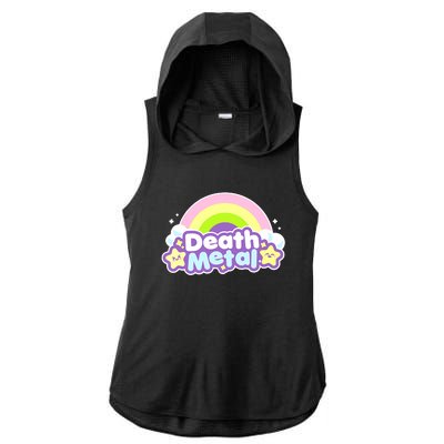 Death Metal Rainbow Halloween Unicorn Rock Concert Ladies PosiCharge Tri-Blend Wicking Draft Hoodie Tank