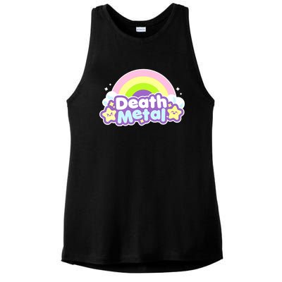 Death Metal Rainbow Halloween Unicorn Rock Concert Ladies PosiCharge Tri-Blend Wicking Tank