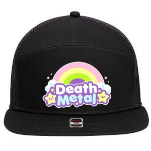 Death Metal Rainbow Halloween Unicorn Rock Concert 7 Panel Mesh Trucker Snapback Hat