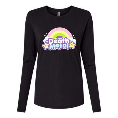 Death Metal Rainbow Halloween Unicorn Rock Concert Womens Cotton Relaxed Long Sleeve T-Shirt