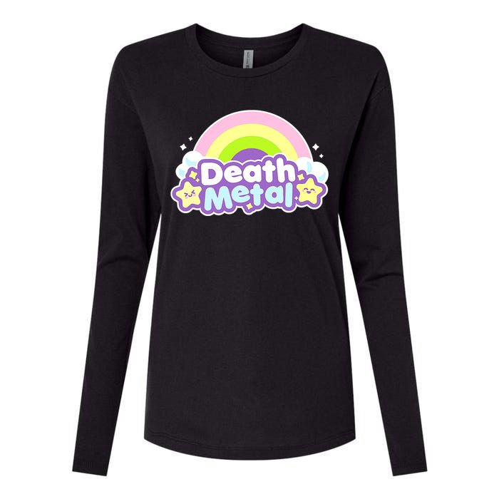 Death Metal Rainbow Halloween Unicorn Rock Concert Womens Cotton Relaxed Long Sleeve T-Shirt