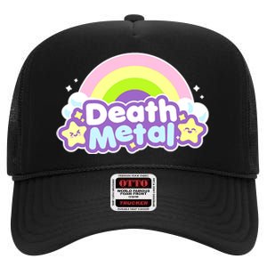 Death Metal Rainbow Halloween Unicorn Rock Concert High Crown Mesh Back Trucker Hat