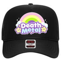 Death Metal Rainbow Halloween Unicorn Rock Concert High Crown Mesh Back Trucker Hat