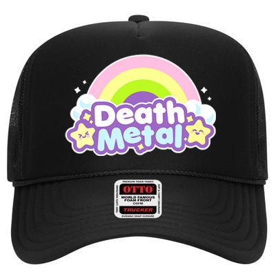 Death Metal Rainbow Halloween Unicorn Rock Concert High Crown Mesh Back Trucker Hat