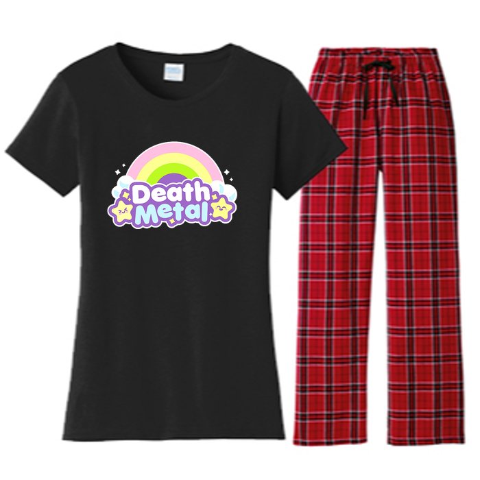 Death Metal Rainbow Halloween Unicorn Rock Concert Women's Flannel Pajama Set