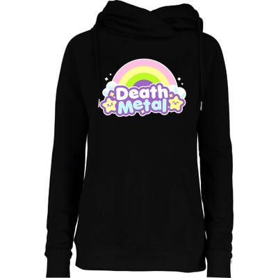 Death Metal Rainbow Halloween Unicorn Rock Concert Womens Funnel Neck Pullover Hood