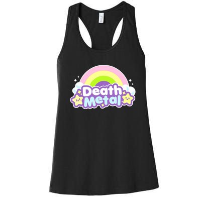 Death Metal Rainbow Halloween Unicorn Rock Concert Women's Racerback Tank