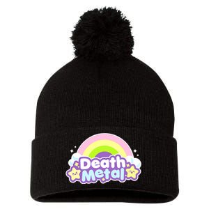 Death Metal Rainbow Halloween Unicorn Rock Concert Pom Pom 12in Knit Beanie