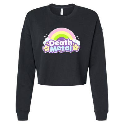 Death Metal Rainbow Halloween Unicorn Rock Concert Cropped Pullover Crew