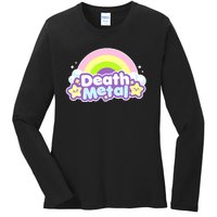 Death Metal Rainbow Halloween Unicorn Rock Concert Ladies Long Sleeve Shirt