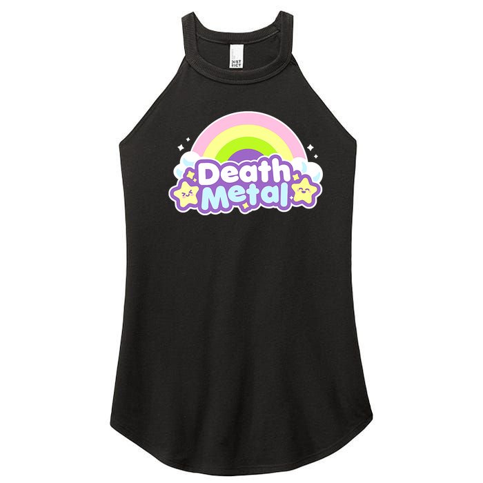 Death Metal Rainbow Halloween Unicorn Rock Concert Women's Perfect Tri Rocker Tank