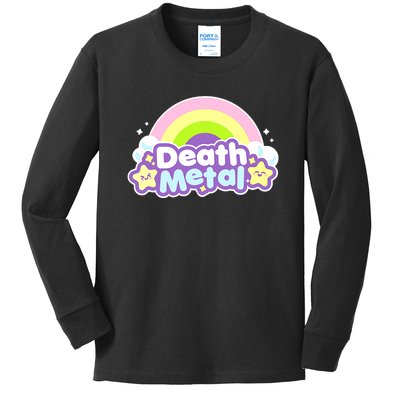 Death Metal Rainbow Halloween Unicorn Rock Concert Kids Long Sleeve Shirt