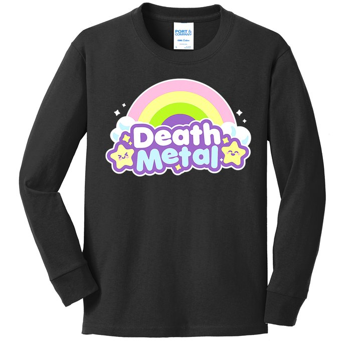 Death Metal Rainbow Halloween Unicorn Rock Concert Kids Long Sleeve Shirt