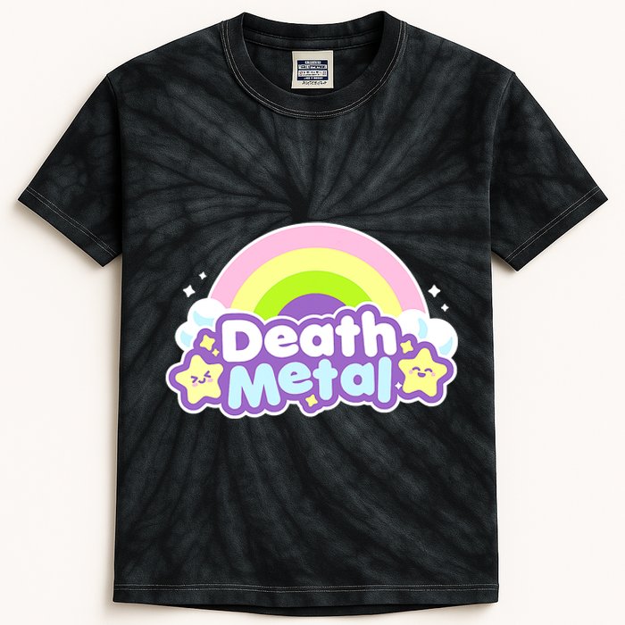 Death Metal Rainbow Halloween Unicorn Rock Concert Kids Tie-Dye T-Shirt