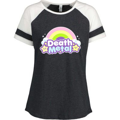 Death Metal Rainbow Halloween Unicorn Rock Concert Enza Ladies Jersey Colorblock Tee