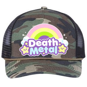 Death Metal Rainbow Halloween Unicorn Rock Concert Retro Rope Trucker Hat Cap