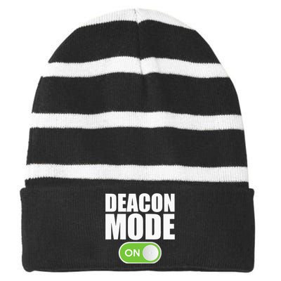 Deacon Mode Religious Christian Minister Catholic Church Striped Beanie with Solid Band