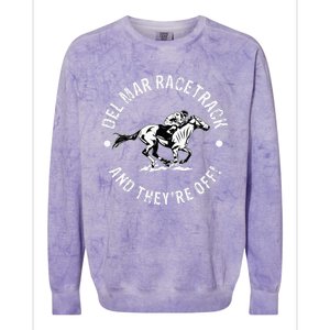 Del Mar Racetrack Horse Racing Racer Fan Equestrian Ca Derby Colorblast Crewneck Sweatshirt