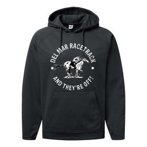 Del Mar Racetrack Horse Racing Racer Fan Equestrian Ca Derby Performance Fleece Hoodie