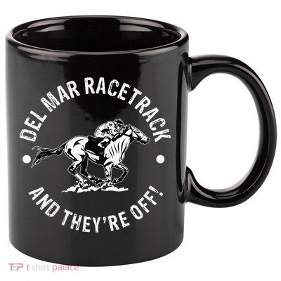 Del Mar Racetrack Horse Racing Racer Fan Equestrian Ca Derby 11oz C Handle Ceramic Mug