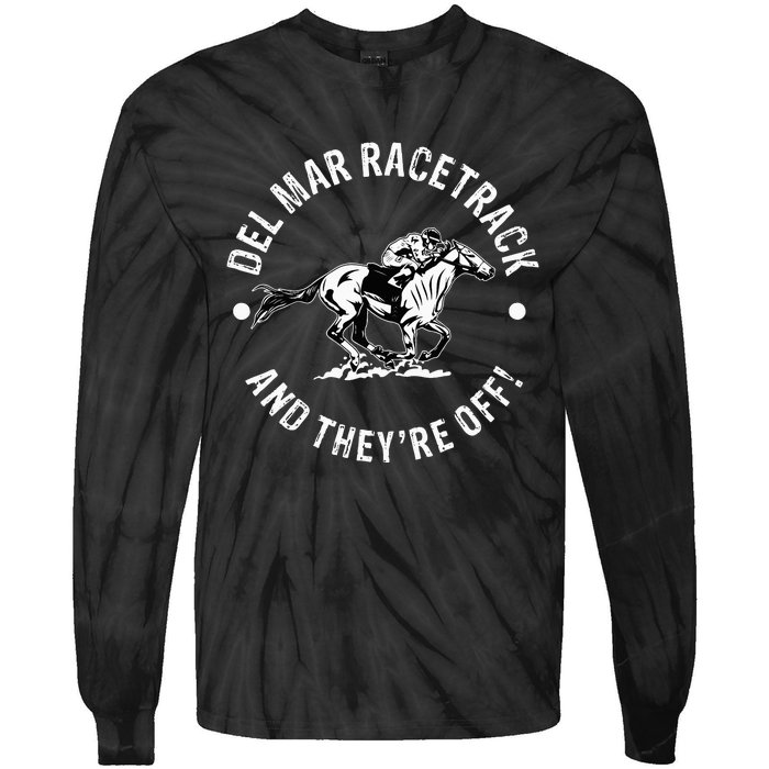 Del Mar Racetrack Horse Racing Racer Fan Equestrian Ca Derby Tie-Dye Long Sleeve Shirt