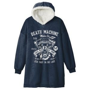 Death Machine Ride Fast Or Die Last Hooded Wearable Blanket