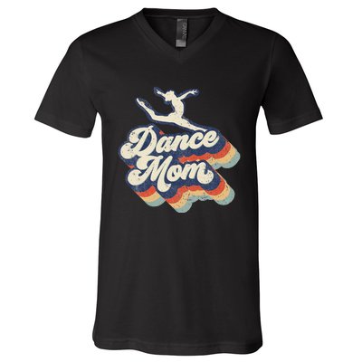 Dance Mom Retro Sunset Dance Mom Life Christmas Mother's Day V-Neck T-Shirt