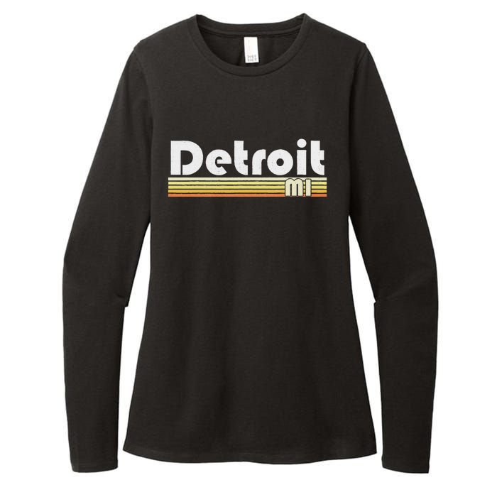 Detroit Michigan Retro Style City Town Vintage Pride 70s 80s Womens CVC Long Sleeve Shirt