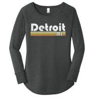 Detroit Michigan Retro Style City Town Vintage Pride 70s 80s Women's Perfect Tri Tunic Long Sleeve Shirt