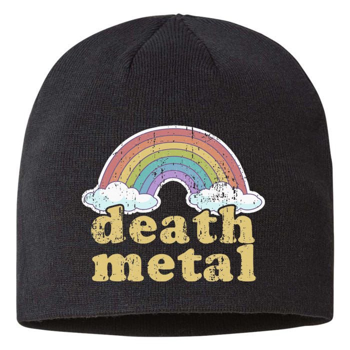 DEATH METAL Rainbow Funny Retro Vintage Love Music Metalhead Sustainable Beanie