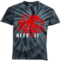 Detroit Michigan Souvenir Octopus Kraken Detroit Kids Tie-Dye T-Shirt