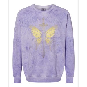 Death Moth Sword Goth Moth Butterfly Wicca Pagan Tarot Card Gift Colorblast Crewneck Sweatshirt