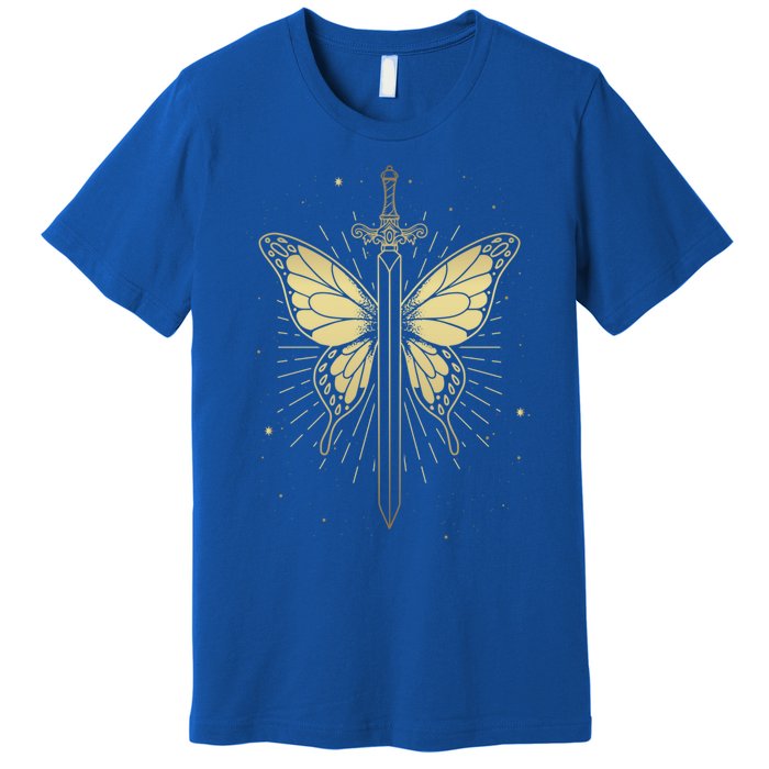 Death Moth Sword Goth Moth Butterfly Wicca Pagan Tarot Card Gift Premium T-Shirt