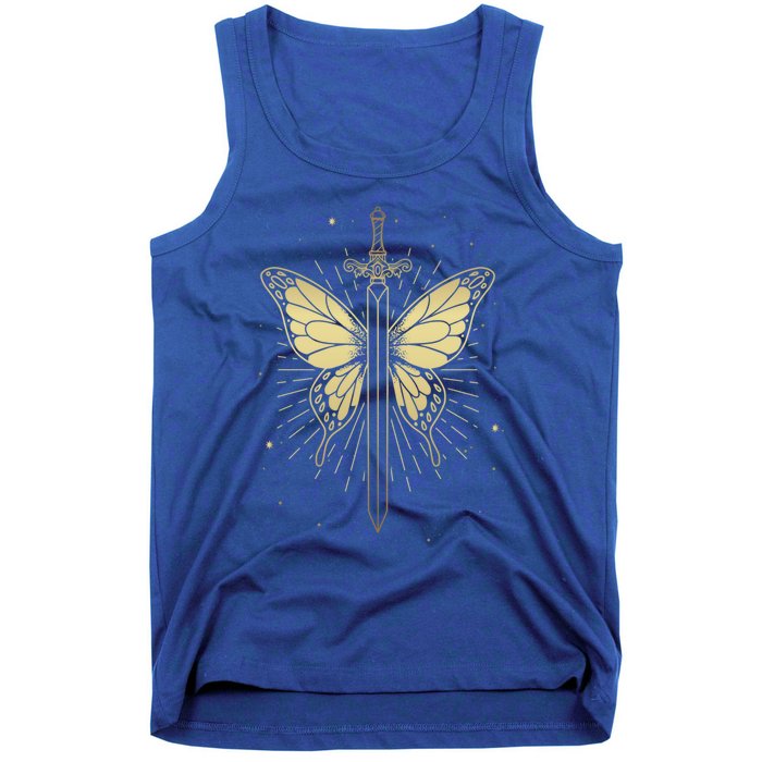 Death Moth Sword Goth Moth Butterfly Wicca Pagan Tarot Card Gift Tank Top