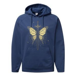 Death Moth Sword Goth Moth Butterfly Wicca Pagan Tarot Card Gift Performance Fleece Hoodie