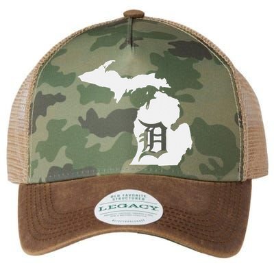 Detroit Michigan State Map Silhouette D United States Legacy Tie Dye Trucker Hat